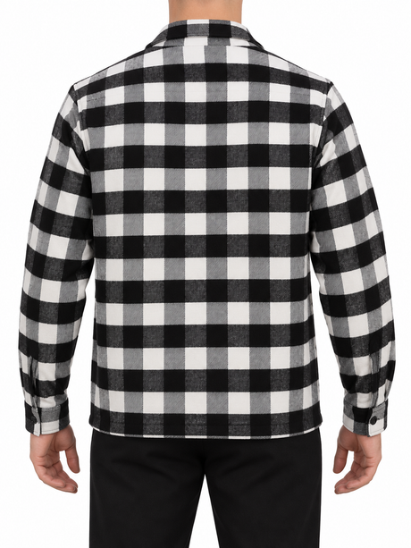 Checkered Shirt Jacket With Front Pockets