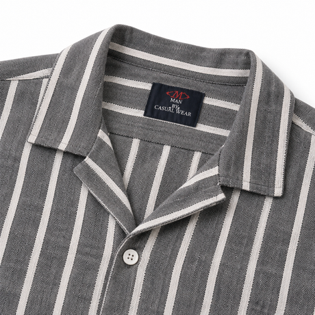 Men Striped Short Sleeve Shirt