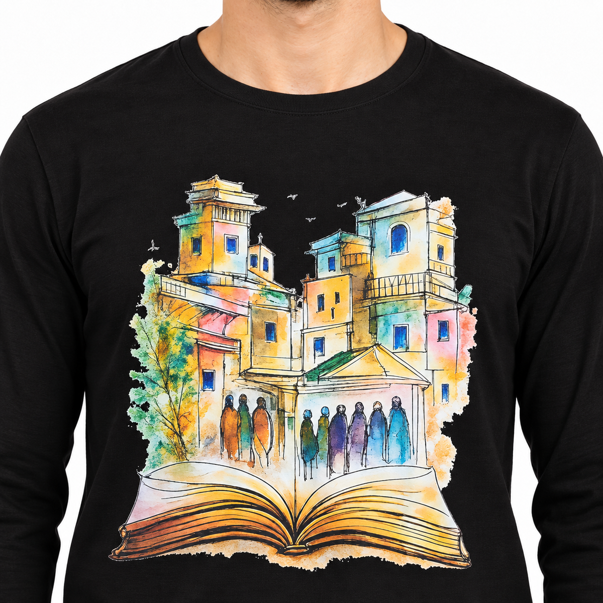 Artistic Graphic Long Sleeve T-Shirt