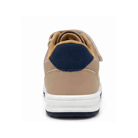 Boys sports sneakers with hook-and-loop strap and laces