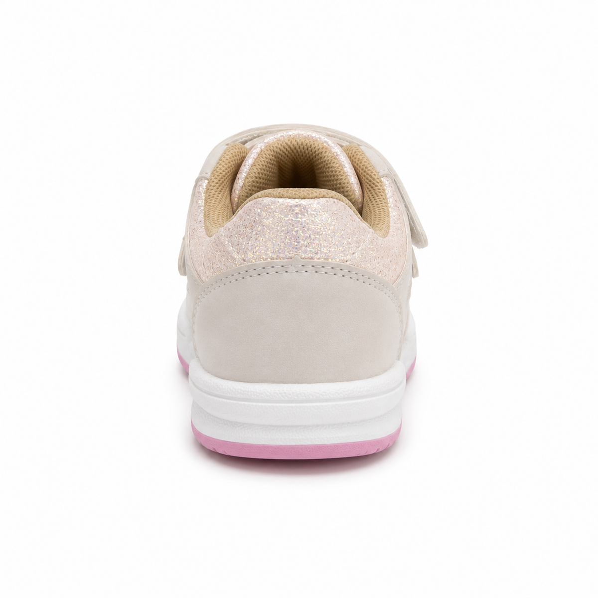 Girls sports sneakers with hook-and-loop straps and glitter details