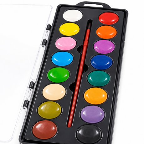 Color Watercolor Paint Set With Palette And Brush