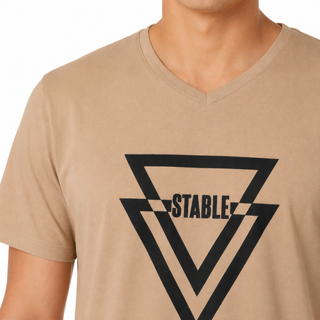 Men V Neck Geometric Graphic T Shirt