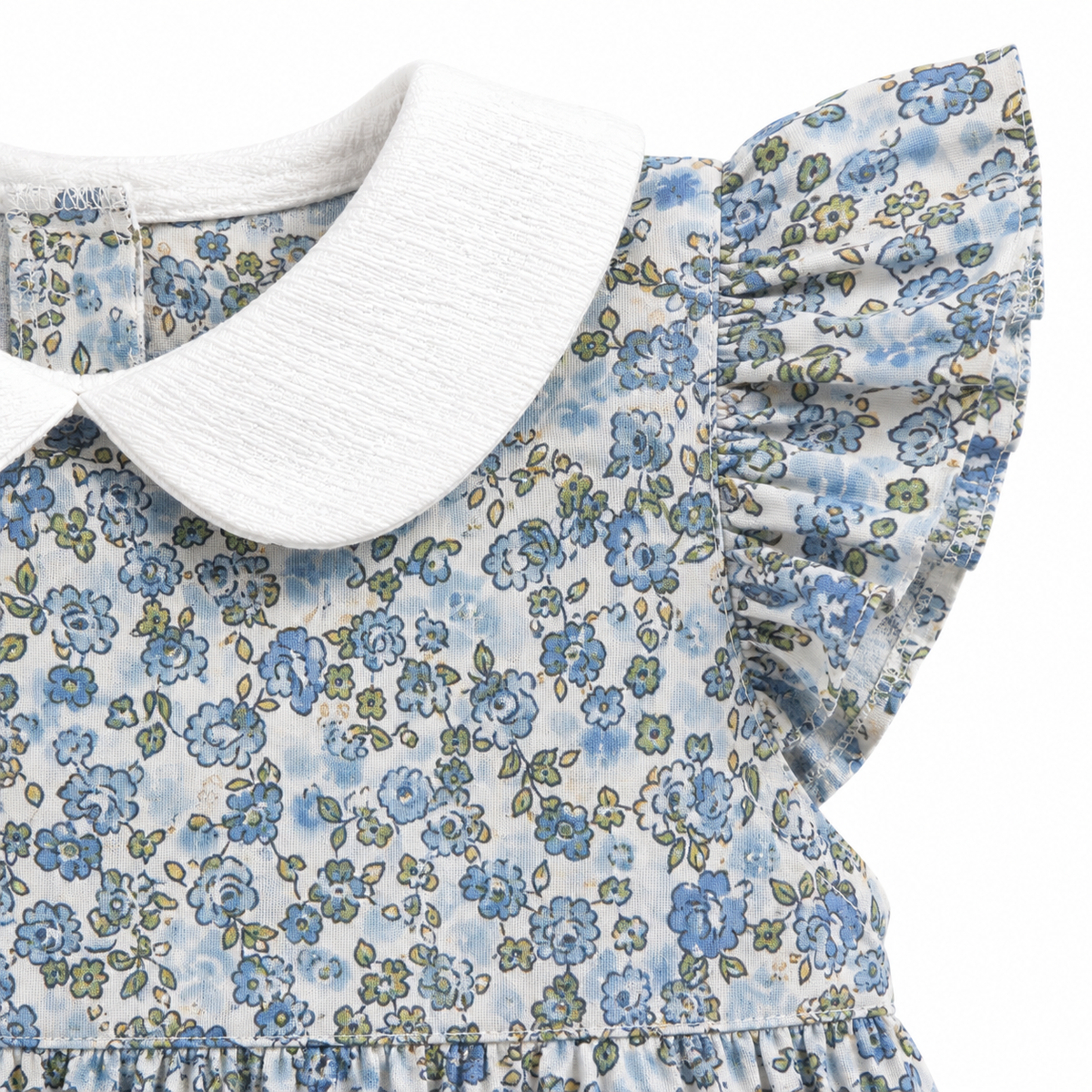 Girls Floral Romper With Collar