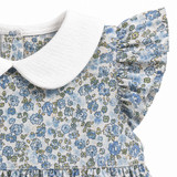 Girls Floral Romper With Collar