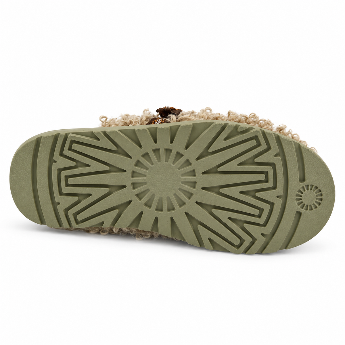 Faux Fur Buckle Mules