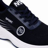 Mesh running shoes with cushioned sole