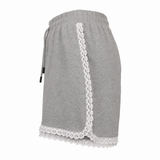 Women Lace Trim Drawstring Shorts