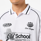 Boys Graphic Polo T Shirt Old School Print