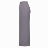 Long Straight Skirt With Front Slit