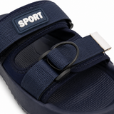 Sport slipper with dual adjustable straps