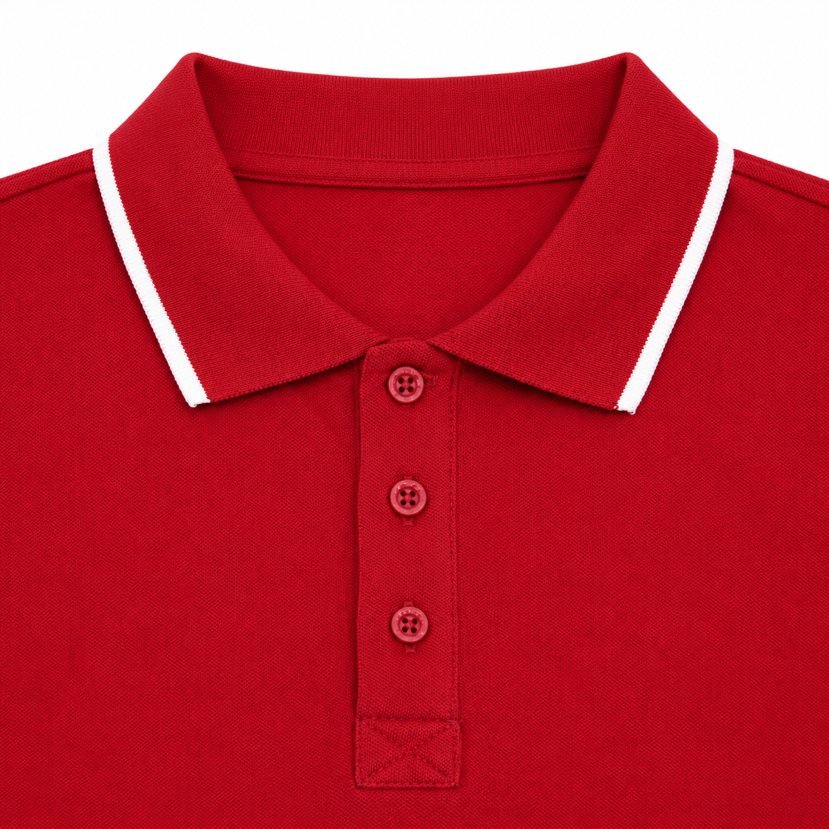 Men Short Sleeve Polo Shirt With Contrast Tip Collar