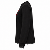 Lace Trim Heart Graphic Sweatshirt