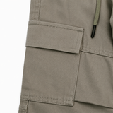 Boys Cargo Pants With Utility Pockets And Drawstring Waist