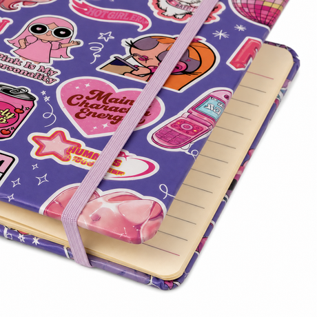 Printed Hardcover Ruled Notebook With Elastic Band