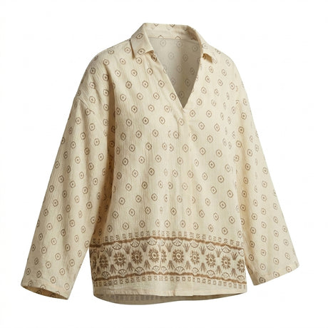 Casual Women Printed Button Front Blouse