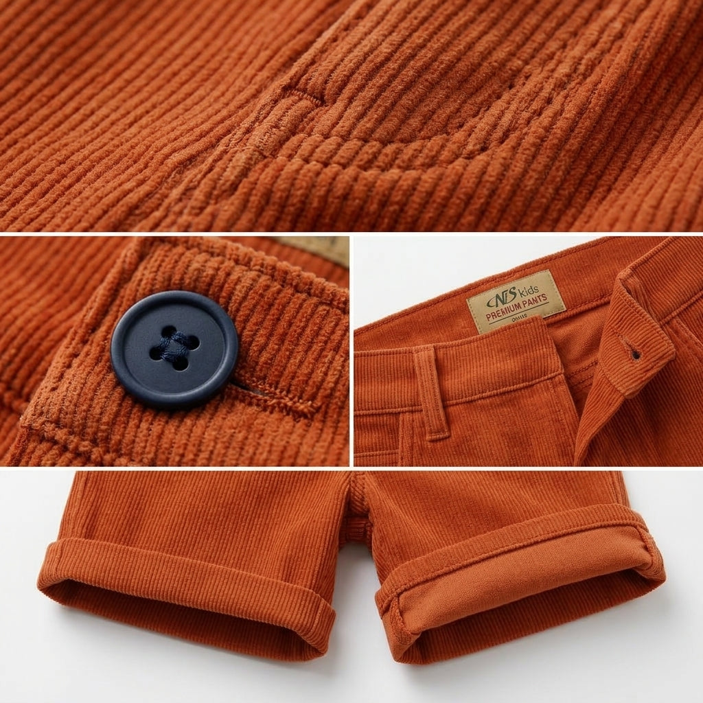 Kids Corduroy Rolled Hem Shorts