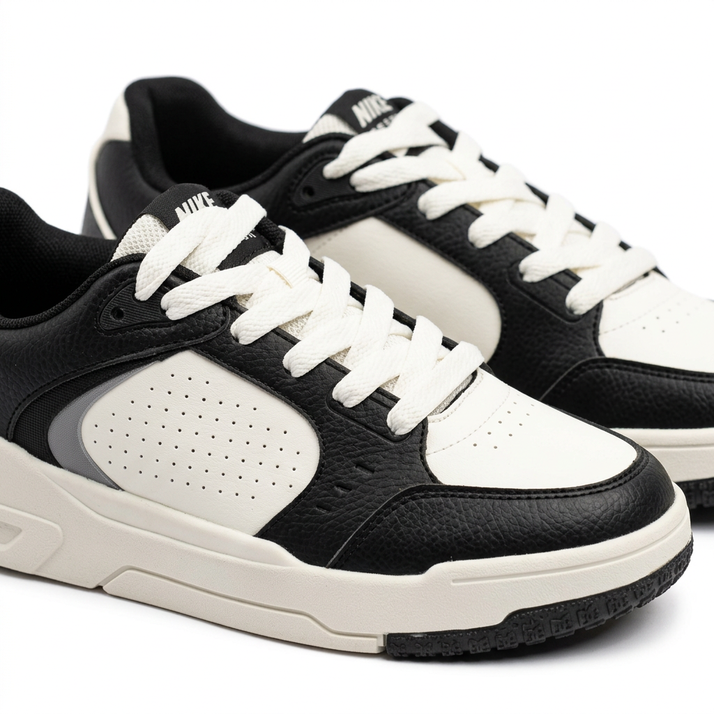 Court Sneakers With Perforated Side Panels
