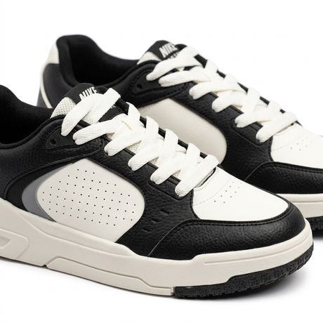 Court Sneakers With Perforated Side Panels