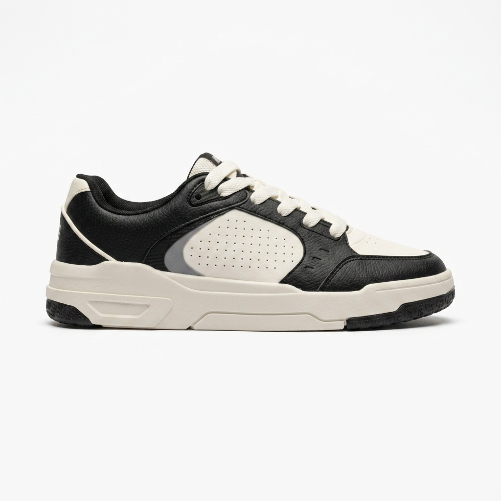 Court Sneakers With Perforated Side Panels