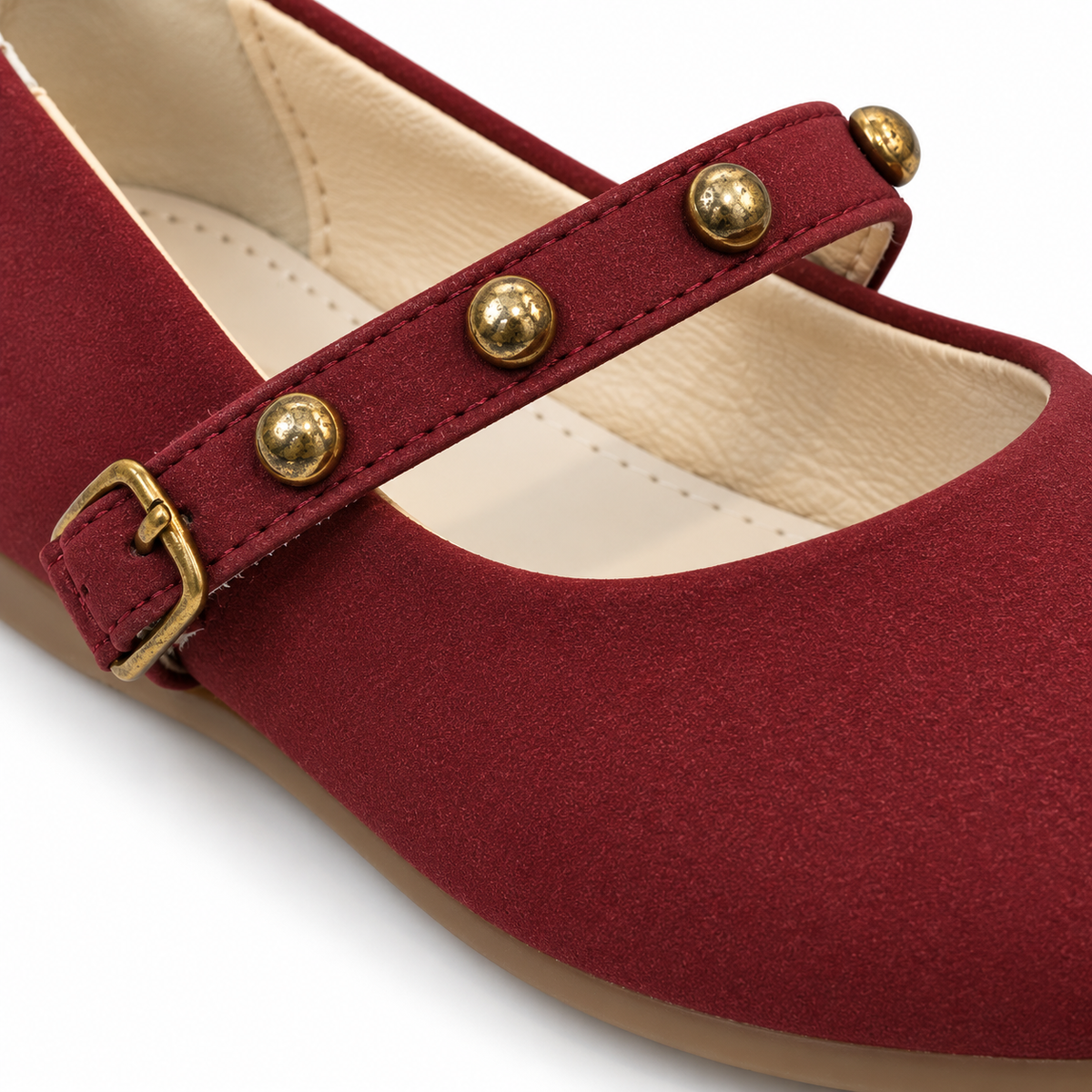 Studded Strap Ballet Flats