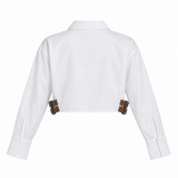Cropped Shirt With Side Buckle Details