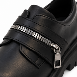 Casual Strap Shoes With Decorative Zipper