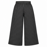 Striped Wide Leg Elastic Waist Pants