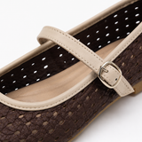 Women Perforated Mary Jane Flats