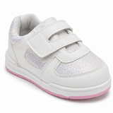 Girls sports sneakers with hook-and-loop straps and glitter details