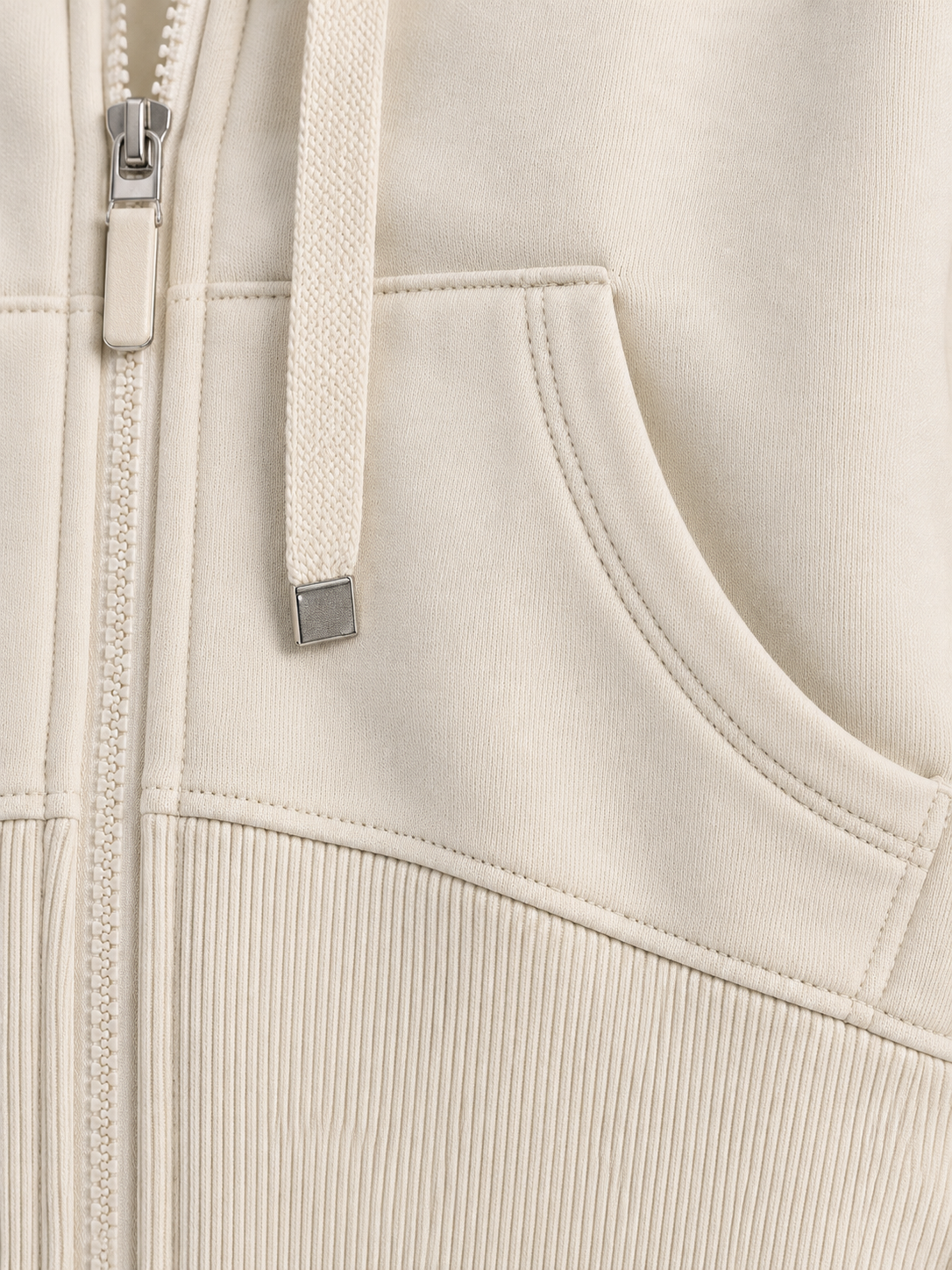 Women Zip-Up Hoodie With Drawstring Hood