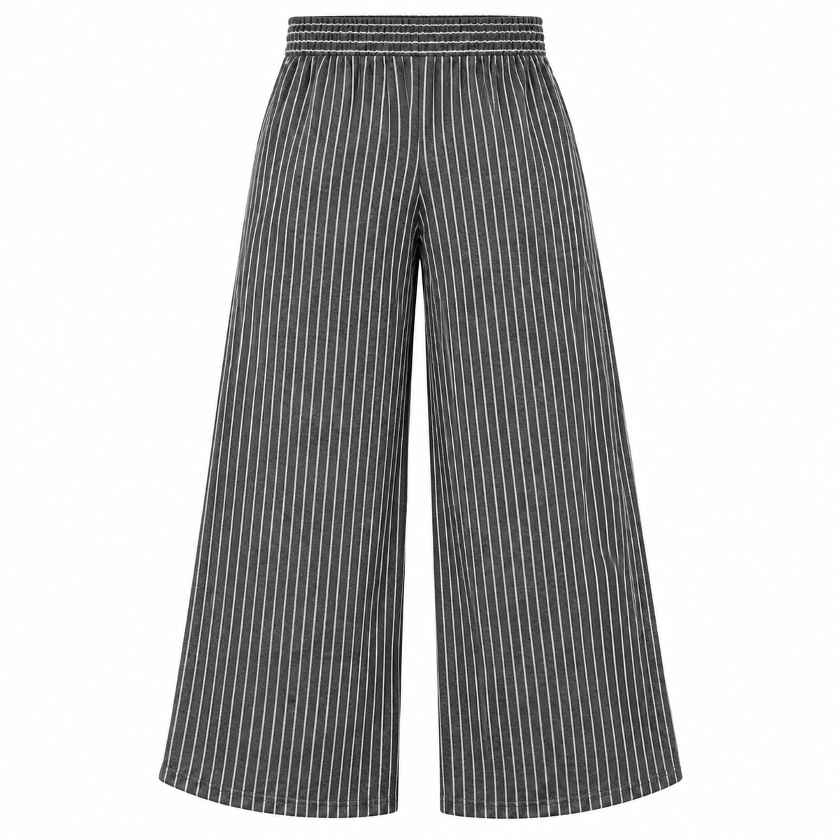 Striped Wide Leg Elastic Waist Pants