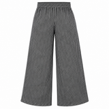 Striped Wide Leg Elastic Waist Pants