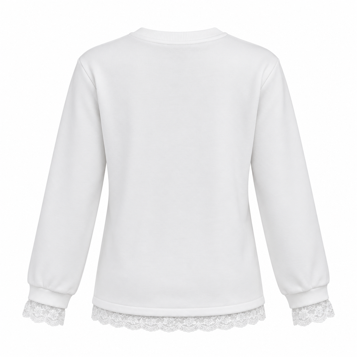 Lace Trim Heart Graphic Sweatshirt