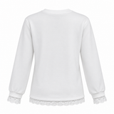 Lace Trim Heart Graphic Sweatshirt