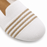 Women Knitted Stripe Detail Loafers