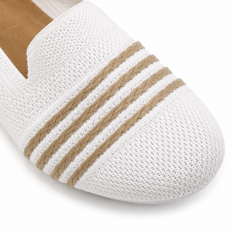 Women Knitted Stripe Detail Loafers