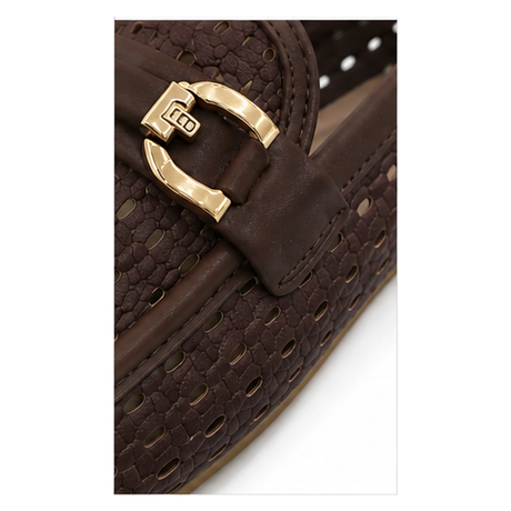 Women Perforated Metal Detail Loafers