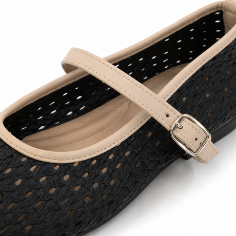 Women Perforated Mary Jane Flats