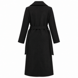 Long Belted Coat With Wide Lapels