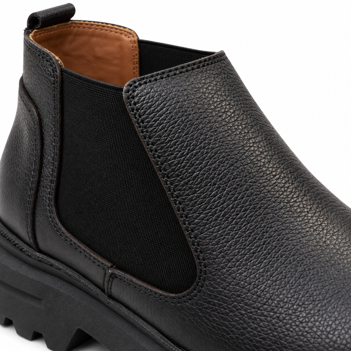 Leather Texture Chelsea Boots