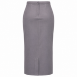 Long Straight Skirt With Front Slit
