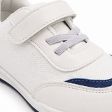 Boys sports sneakers with hook-and-loop strap and laces