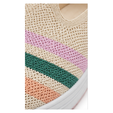 Women Knitted Striped Slip-On Shoes