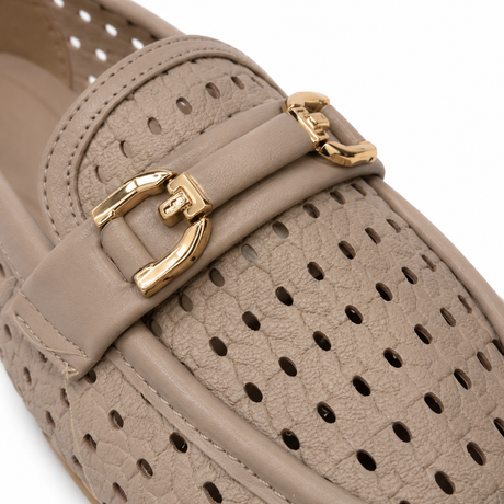 Women Perforated Metal Detail Loafers