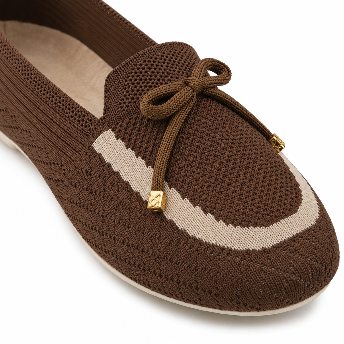 Women Knitted Bow Detail Loafers