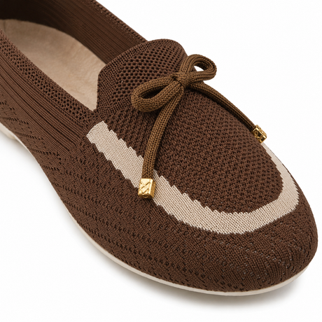 Women Knitted Bow Detail Loafers