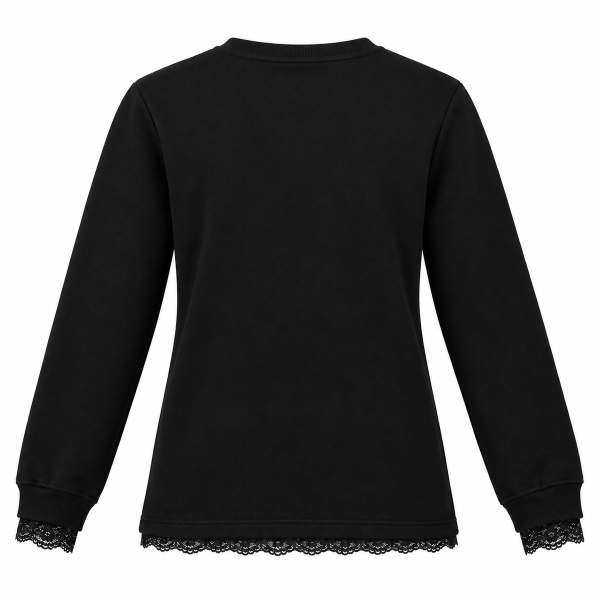 Lace Trim Heart Graphic Sweatshirt