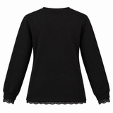 Lace Trim Heart Graphic Sweatshirt