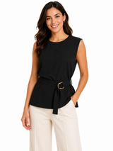 Casual Wear Women Sleeveless Tie Waist Top
